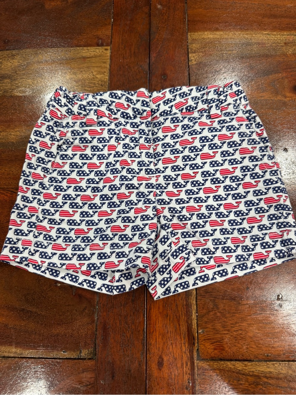 Vineyard Vines Patriotic Red, Navy & White Whale Print Kids Shorts